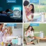10 Inches | Large Size Portable Mist Cooling Fan | Usb Electric Fan With Led Night Light, Fine Mist Water, And Humidifier Function | Led Night Light Water Mist | Random Color - Image 5