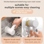5 in1 Rechargeable Magic Brush | Car Waxing Handheld Scrubber | 360 Degree Rotate with 3 Replaceable Multipurpose Brush | Heads Kitchen Dishwashing Sponge Electric Cleaning BrushLow - Image 5