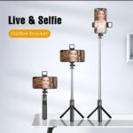 R1s Bluetooth Selfie Stick Tripod with Remote Control | 360° Foldable Selfie Rod for Phone & Action Camera with LED Light - Image 3