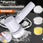 5 in1 Rechargeable Magic Brush | Car Waxing Handheld Scrubber | 360 Degree Rotate with 3 Replaceable Multipurpose Brush | Heads Kitchen Dishwashing Sponge Electric Cleaning BrushLow - Image 6