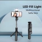 R1s Bluetooth Selfie Stick Tripod with Remote Control | 360° Foldable Selfie Rod for Phone & Action Camera with LED Light - Image 8