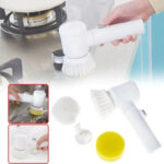 5 in1 Rechargeable Magic Brush | Car Waxing Handheld Scrubber | 360 Degree Rotate with 3 Replaceable Multipurpose Brush | Heads Kitchen Dishwashing Sponge Electric Cleaning BrushLow - Image 2