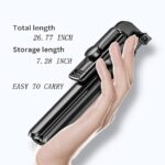 R1s Bluetooth Selfie Stick Tripod with Remote Control | 360° Foldable Selfie Rod for Phone & Action Camera with LED Light - Image 9